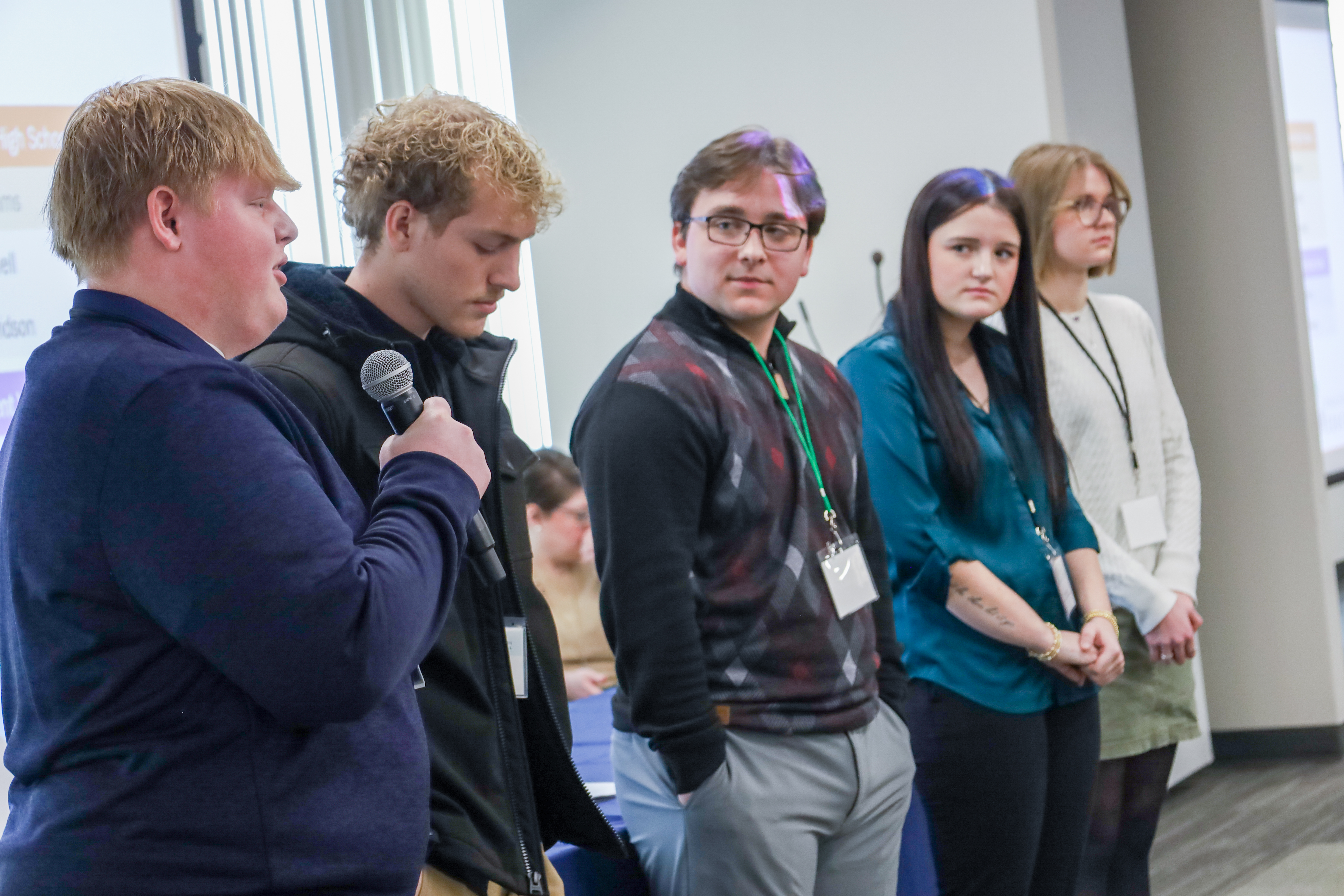 Students from Allen County, Hazard Independent High School, STEAM Academy and Kentucky Student Voice present to the KUWL Council