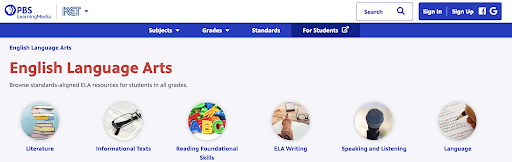 PBS ELA webpage