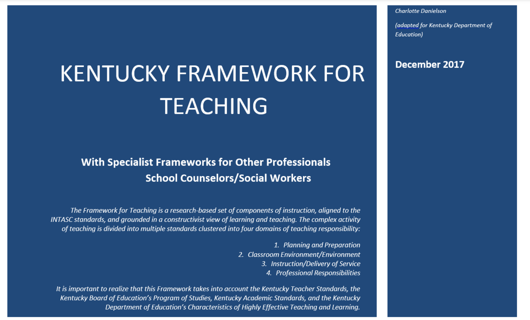 Kentucky Framework for Teaching