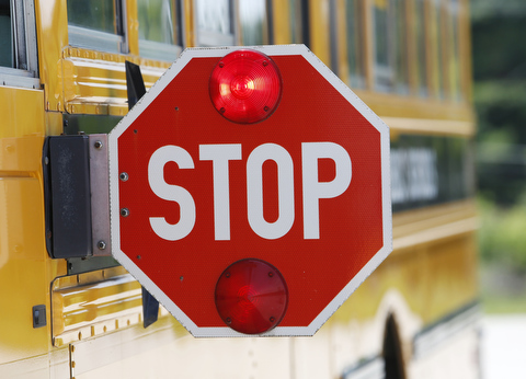 Photo of the front side of a Kentucky school bus.