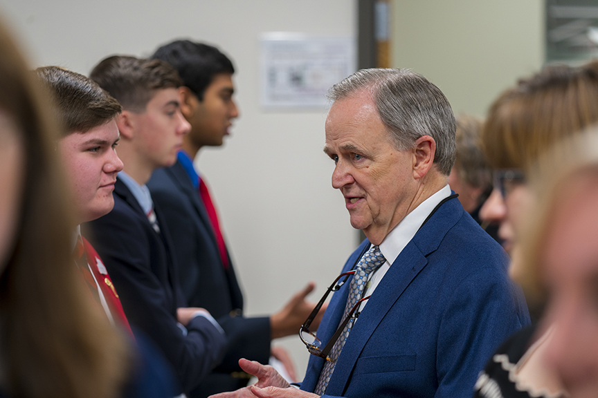 Lee Todd with students