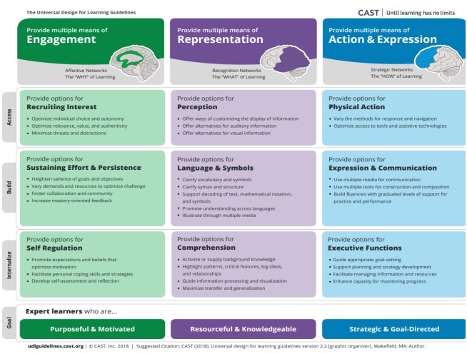 This thumbnail image is of the 2018 version of the UDL guidelines.  Clicking on this image will take you to an accessible PDF.